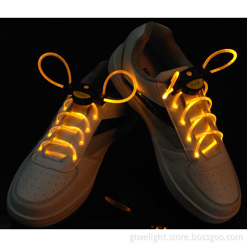 Yellow Fiber LED Shoelaces